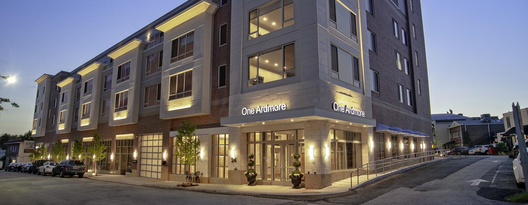 a building with a sign on the front